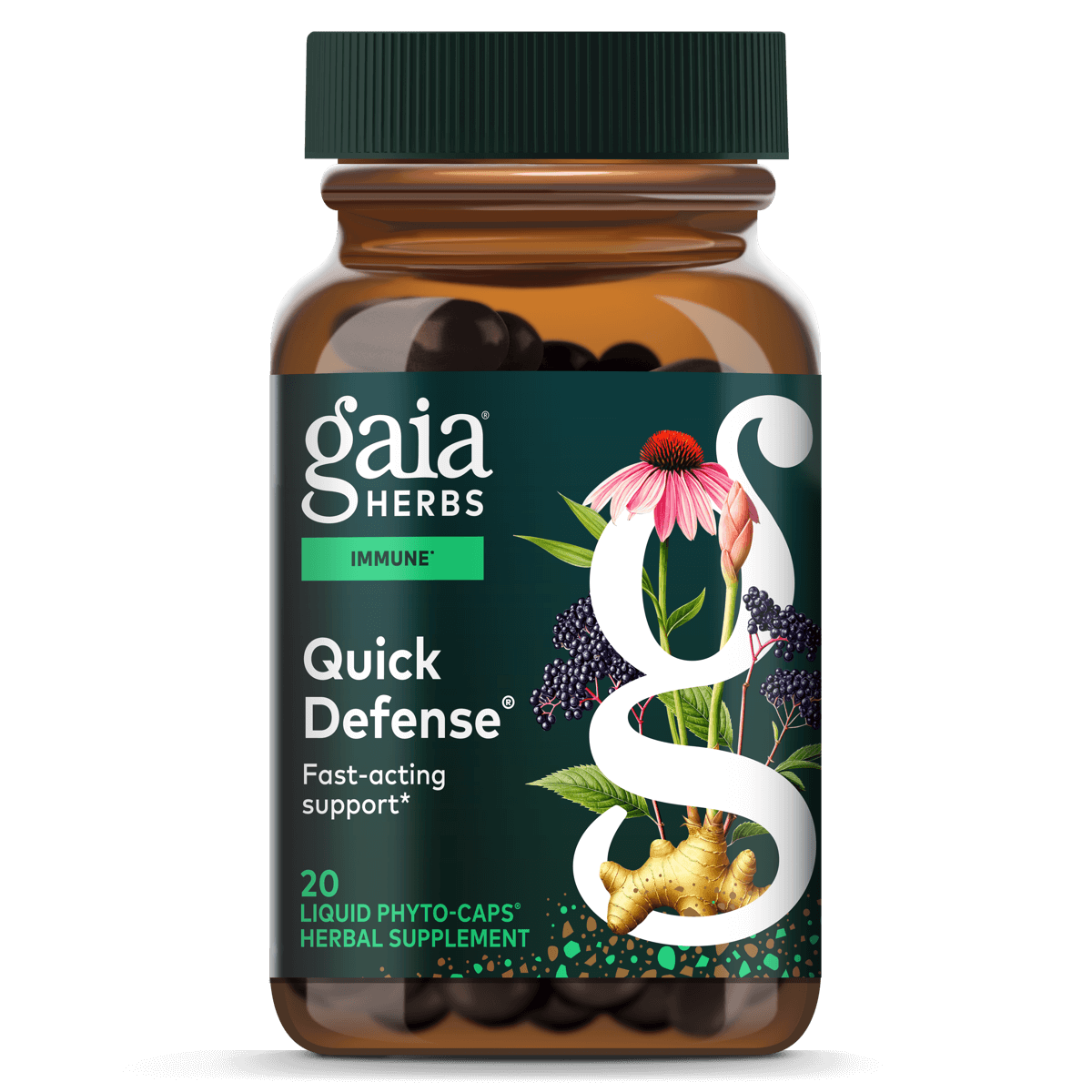 Gaia Herbs Quick Defense for Immune Support || 20 ct