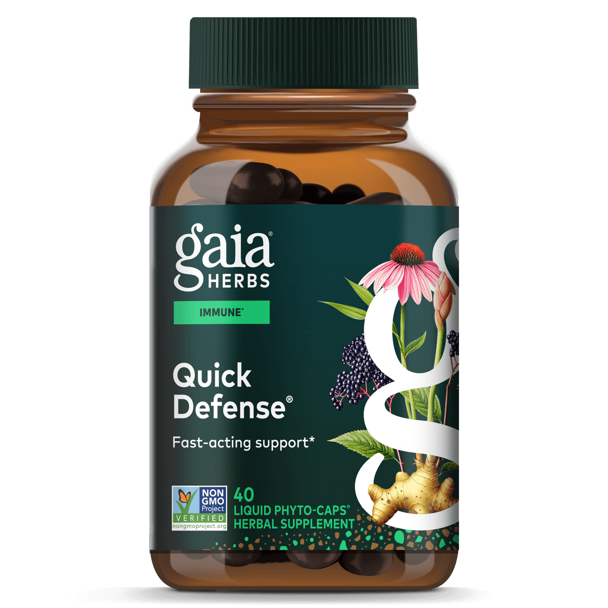 Gaia Herbs Quick Defense for Immune Support || 40 ct