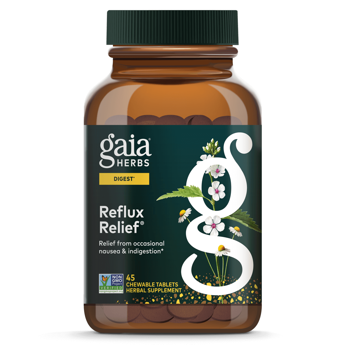 Gaia Herbs Reflux Relief for Digestive Support || 45 ct