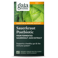 Gaia Herbs Sauerkraut Postbiotic front carton || 60 ct