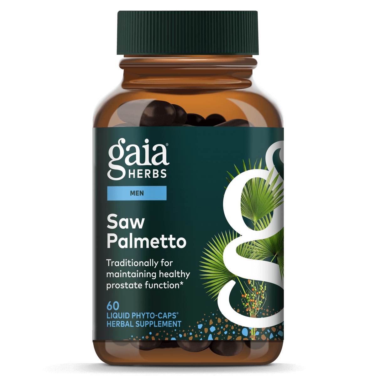 Gaia Herbs Saw Palmetto Pills for Men || 60 ct
