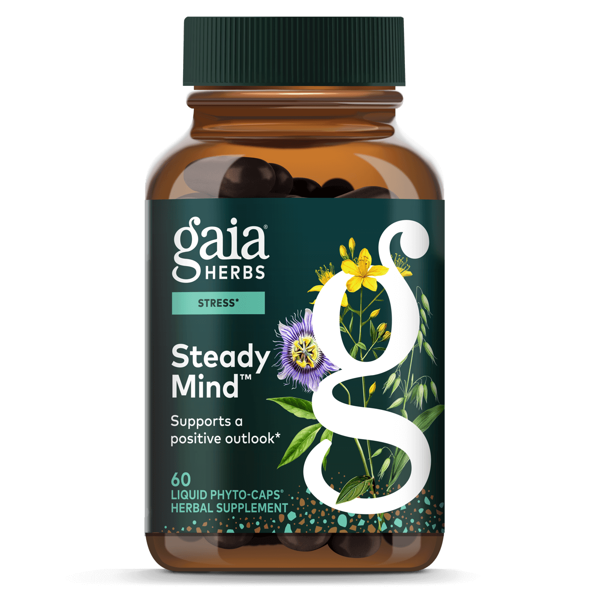 Gaia Herbs Steady Mind (Formerly Emotional Balance) for Stress Support || 60 ct