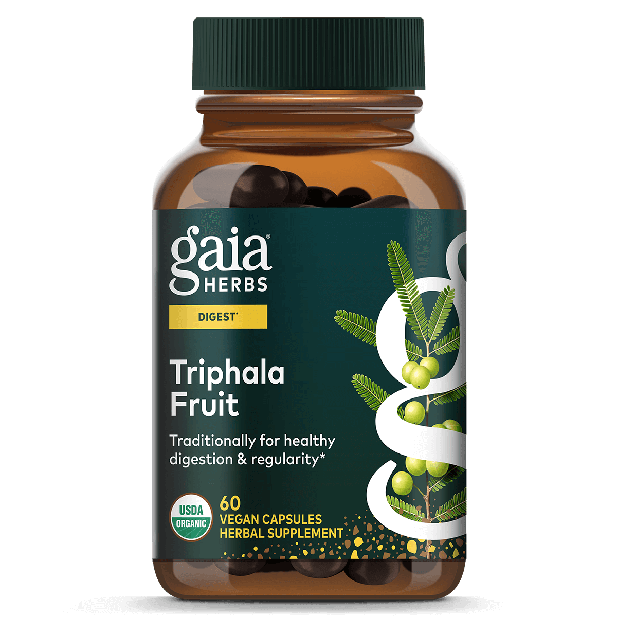 Gaia Herbs Triphala Fruit for Digestive Support || 60 ct