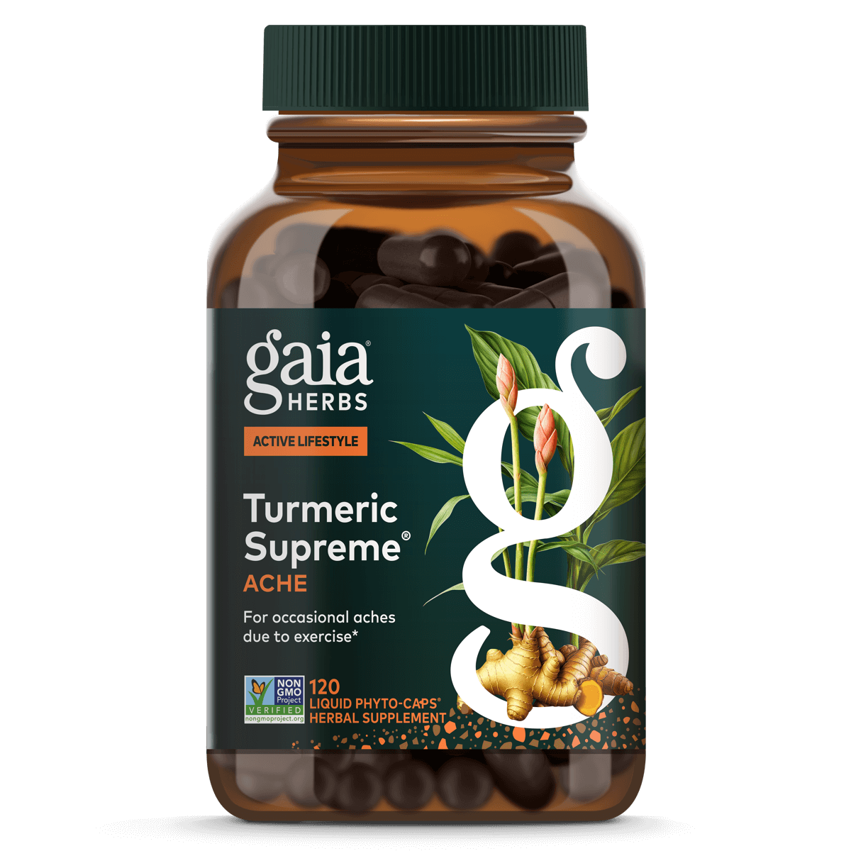 Gaia Herbs Turmeric Supreme Ache for Foundational Support || 120 ct (formerly Turmeric Supreme Pain Support)