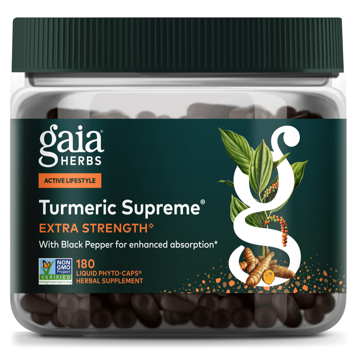 Gaia Herbs Turmeric Supreme Extra Strength for Foundational Support || 180 ct