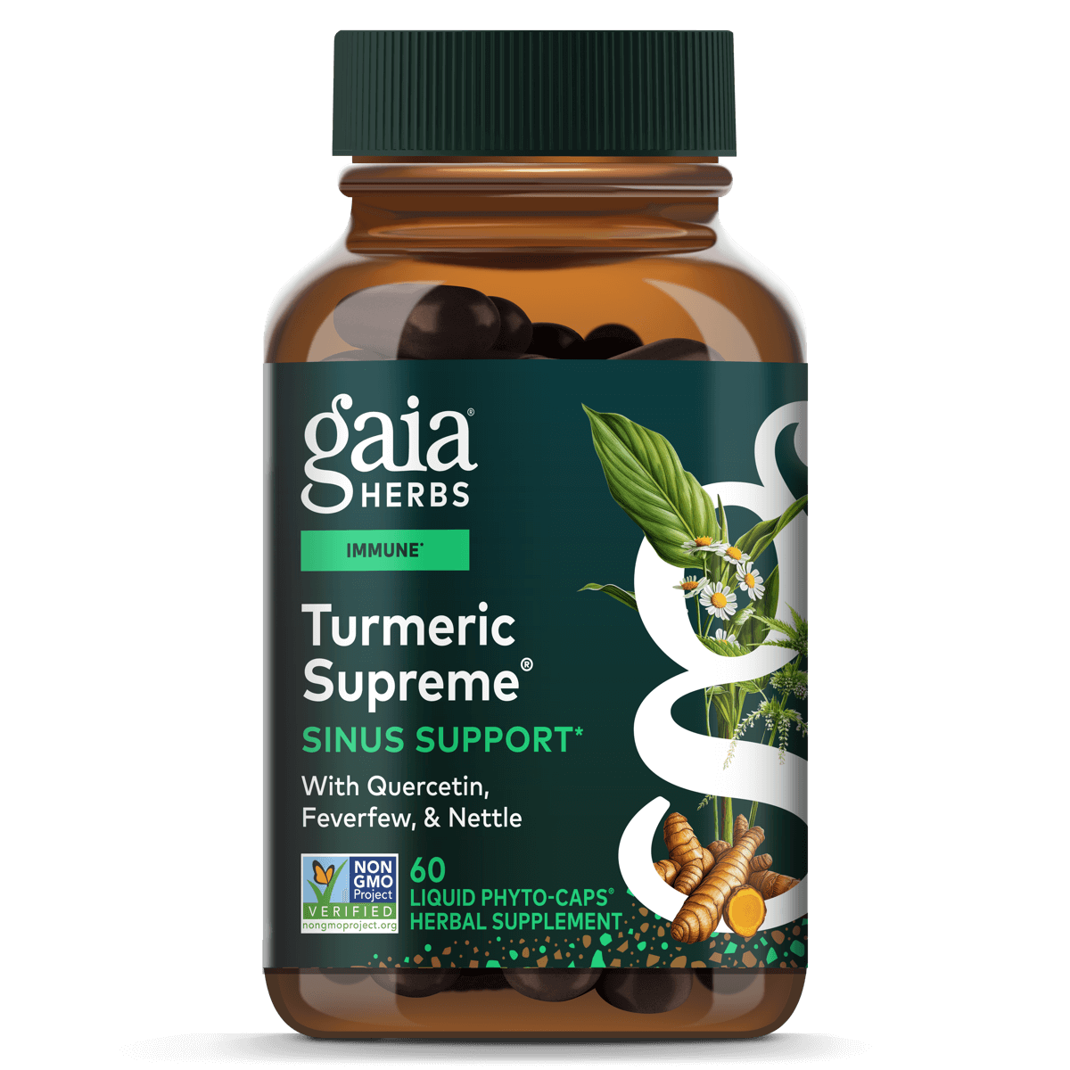 Gaia Herbs Turmeric Supreme Sinus Support for Immune Support || 60 ct