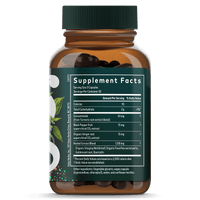 Turmeric Supreme Sinus Support 60 count Supplement Facts Bottle Panel