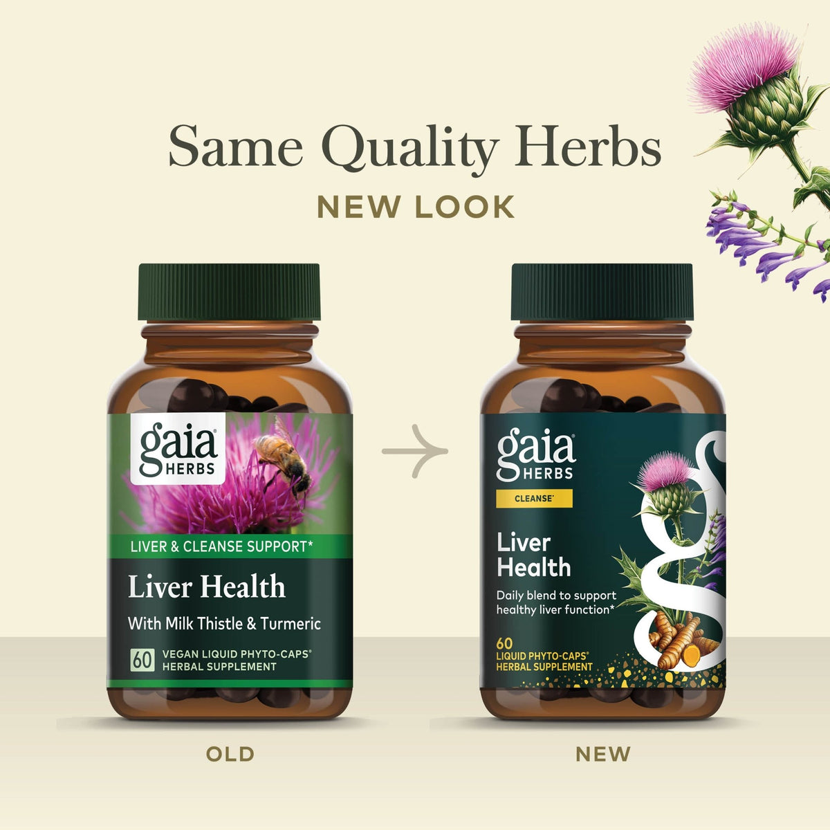 Liver Health 60 count Old Label Versus New Label Comparison