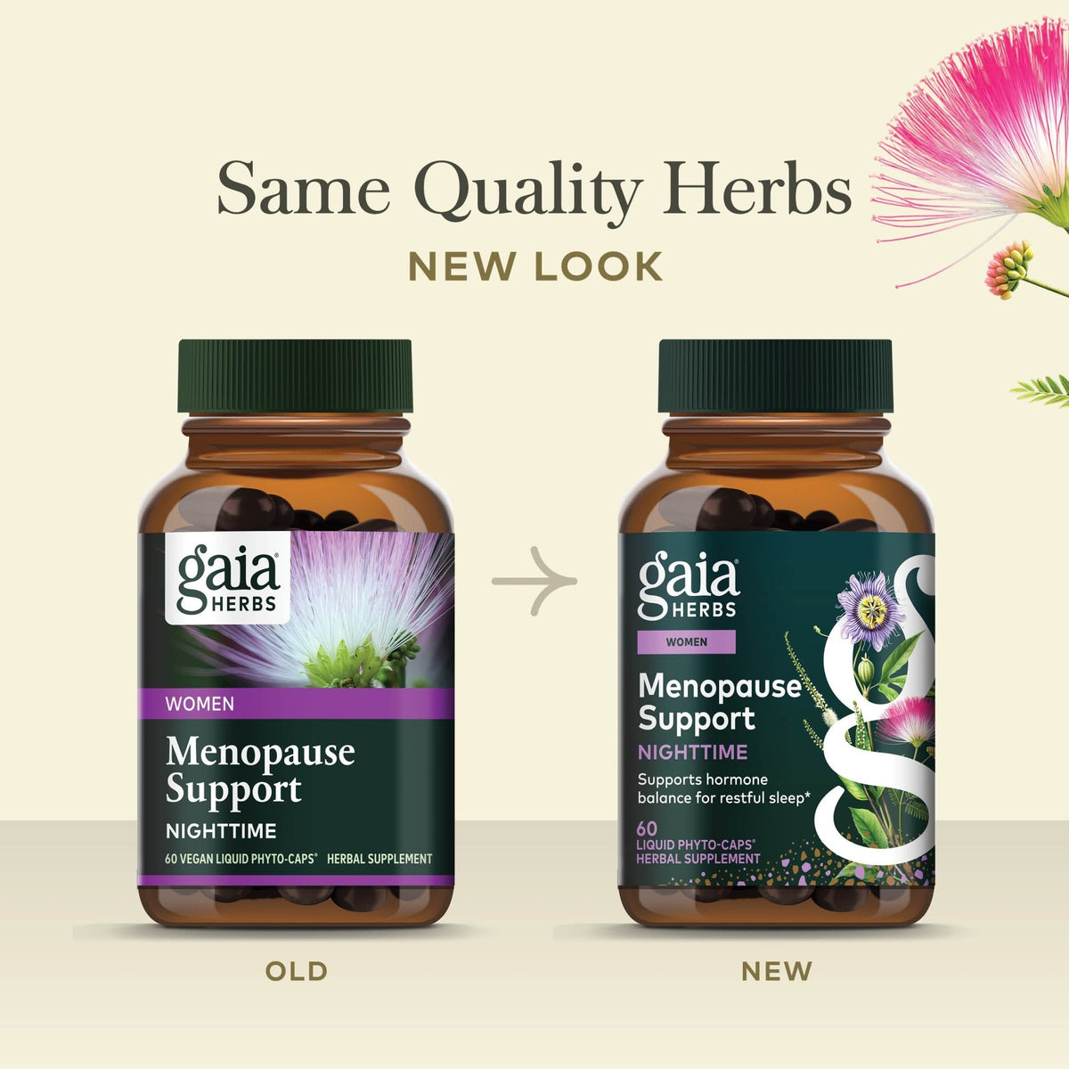 Menopause Support Nighttime Old Label Versus New Label Comparison 