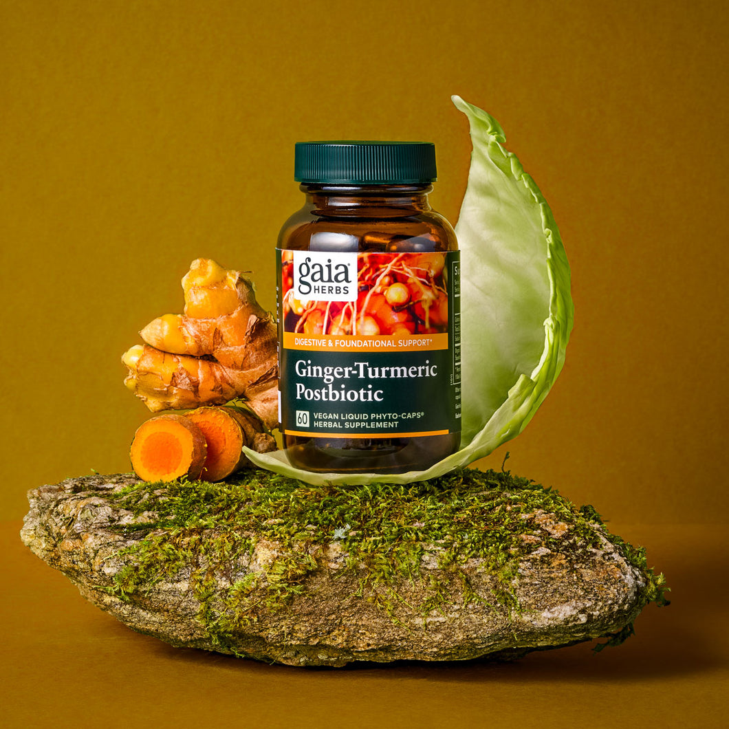 GingerTurmeric Postbiotic Fermented Microbiome Supplement Gaia Herbs®