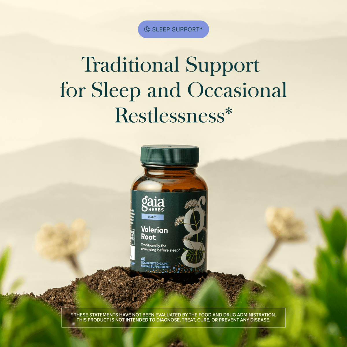 Gaia Herbs Valerian Root Pills for Sleep || 60ct Claims