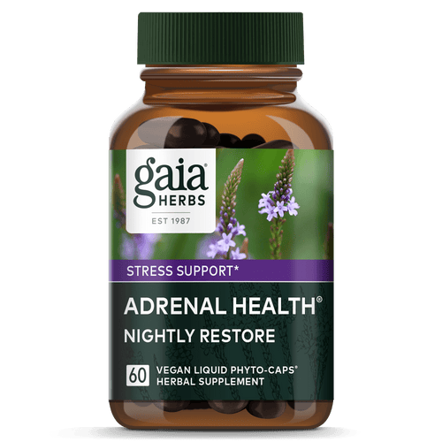 Gaia Herbs Adrenal Health Nightly Restore for Stress Support || 60 ct