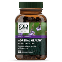 Gaia Herbs Adrenal Health Nightly Restore for Stress Support || 120 ct