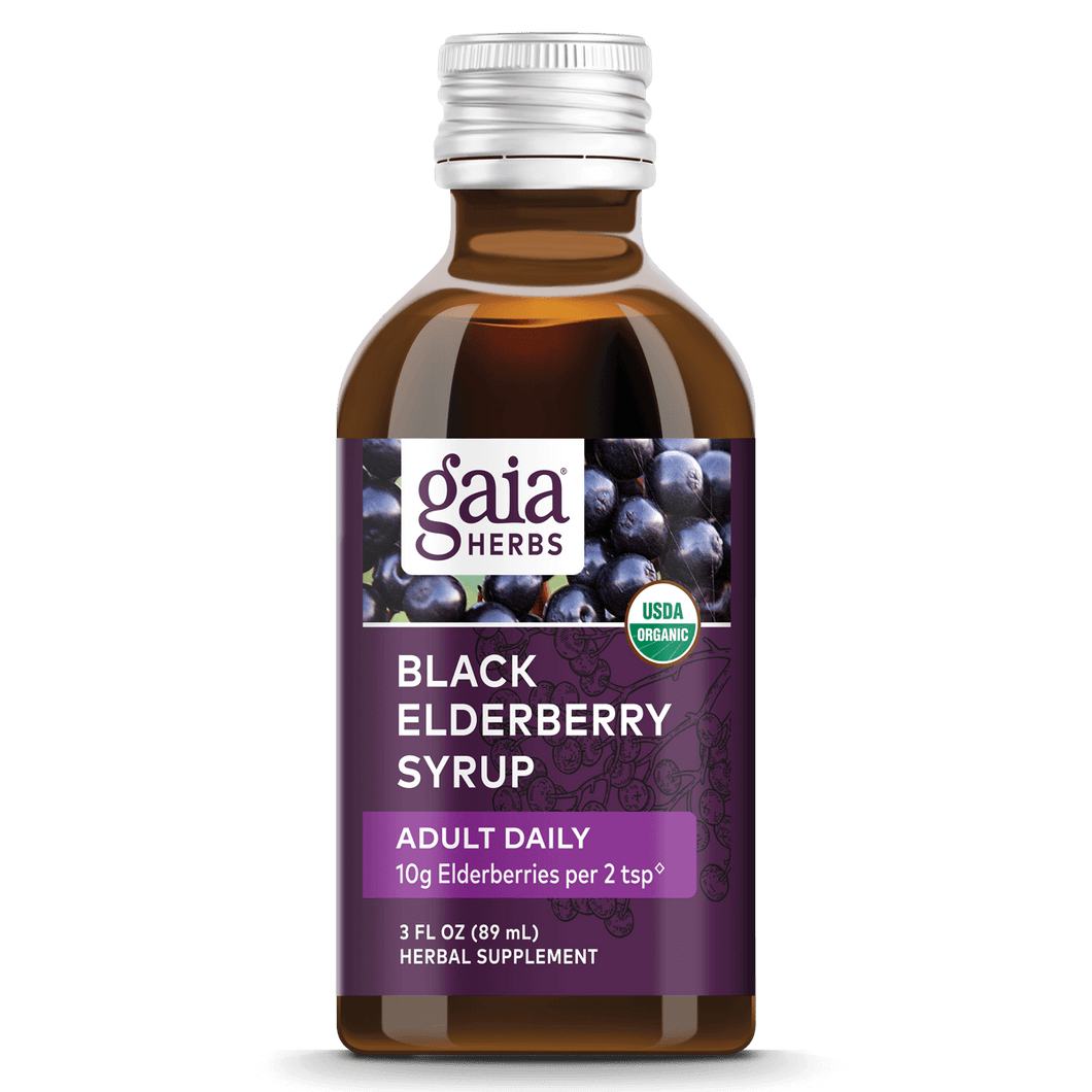Gaia Herbs Black Elderberry Syrup Daily Strength for Immune Support || 3 oz