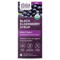 Gaia Herbs Black Elderberry Syrup Daily Strength for Immune Support front carton || 3 oz