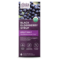 Gaia Herbs Black Elderberry Syrup Daily Strength for Immune Support front carton || 5.4 oz
