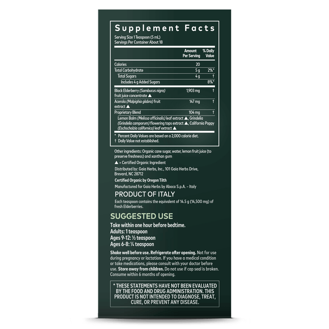 Nighttime Elderberry Syrup for Immune Support & Restful Sleep Gaia Herbs®