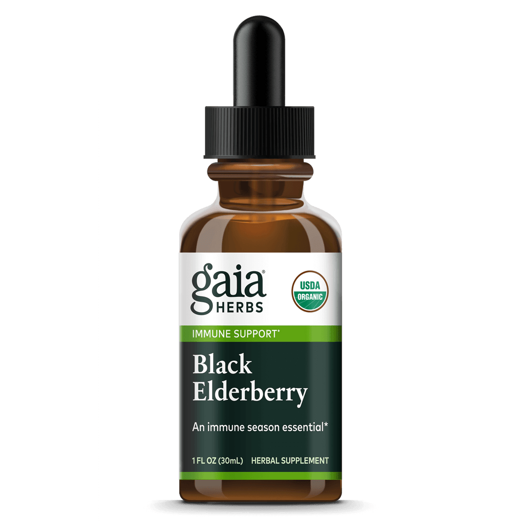 Gaia Herbs Black Elderberry Extract, Certified Organic for Immune Support || 1 oz
