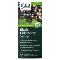 Gaia Herbs Black Elderberry Syrup carton front || 3 oz