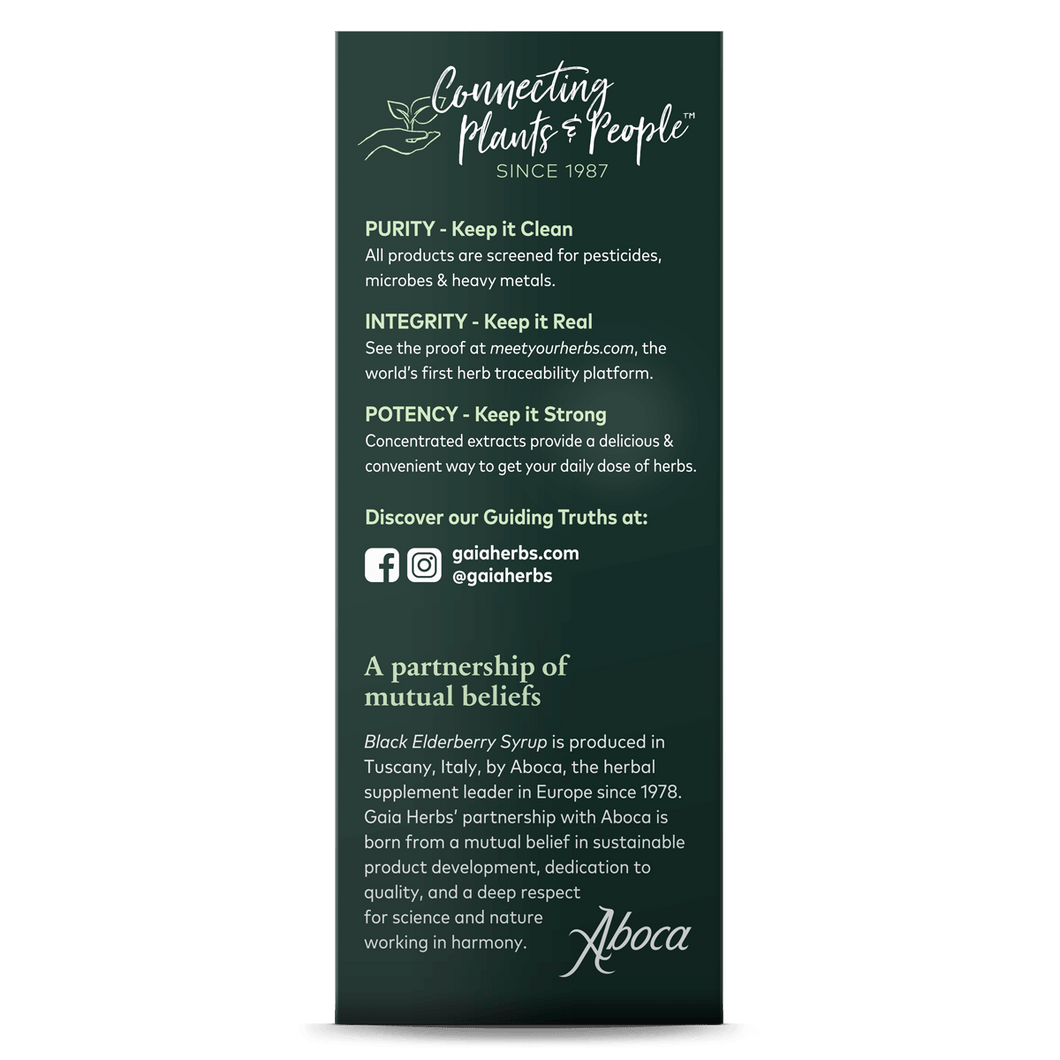 Organic Black Elderberry Syrup PurityTested Gaia Herbs®