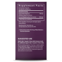 Gaia Herbs Black Elderberry supplement facts || 60 ct