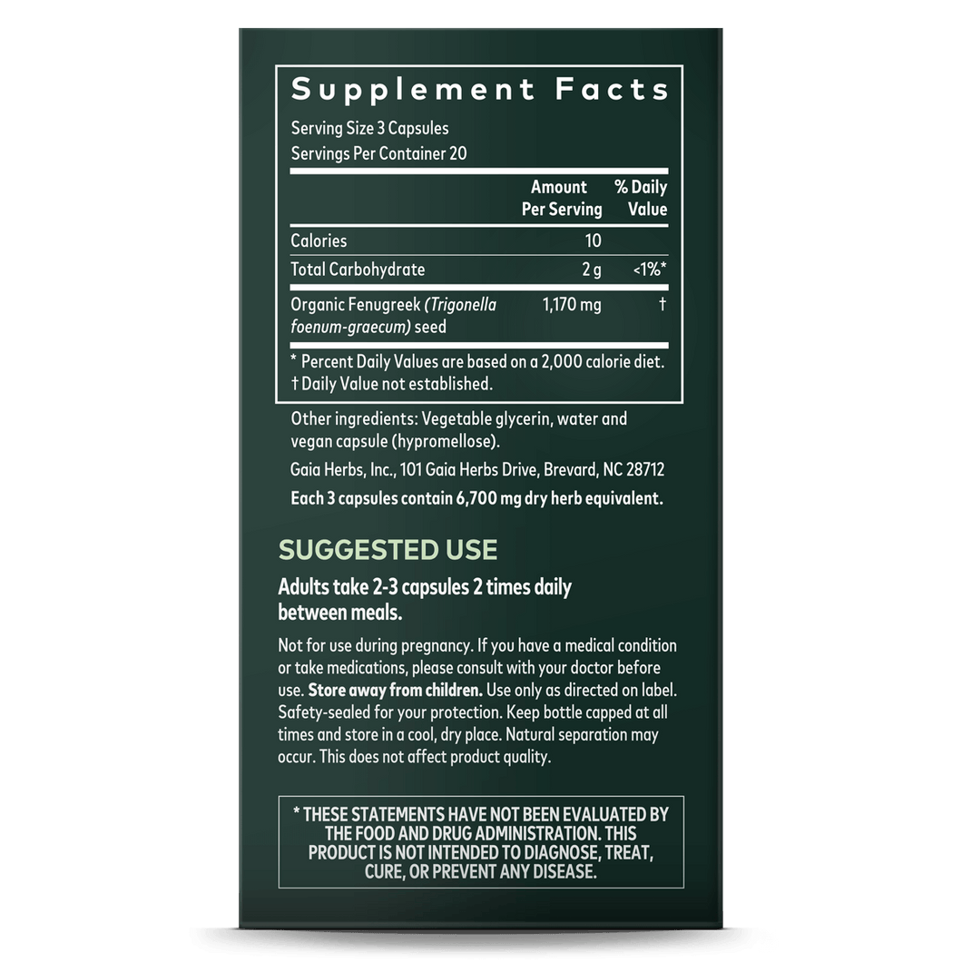 Organic Fenugreek Pills, Supplements to Support Lactation Gaia Herbs®