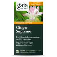 Gaia Herbs Ginger Supreme carton front || 60 ct