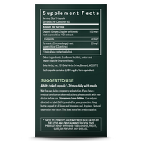 Gaia Herbs Ginger Supreme supplement facts || 60 ct