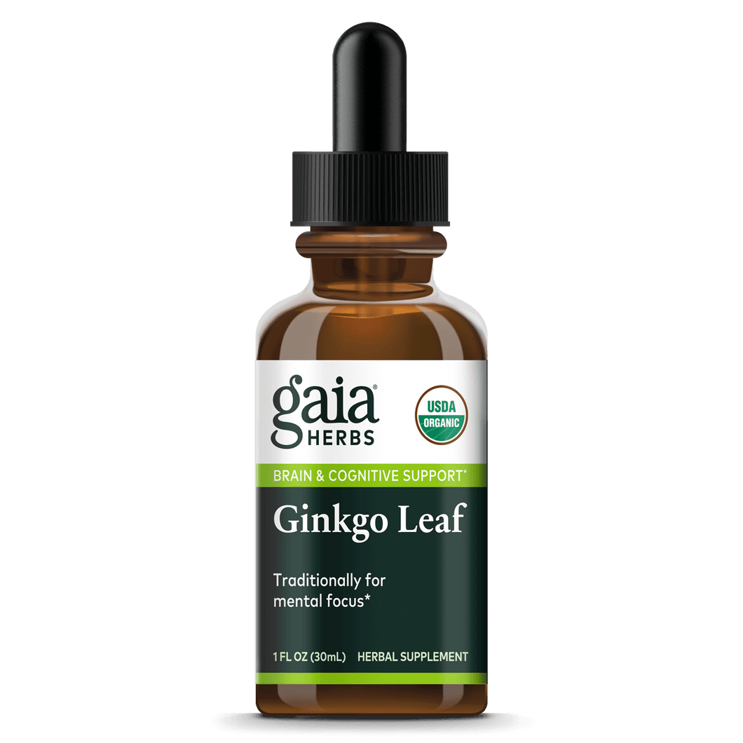 Gaia Herbs Ginkgo Leaf Extract, Certified Organic for Brain & Cognitive Support || 1 oz