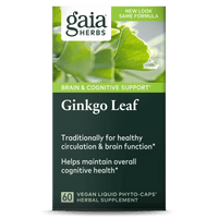 Gaia Herbs Ginkgo Capsules carton front || 60 ct