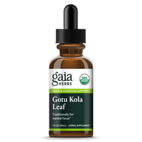 Gaia Herbs Gotu Kola Extract, Certified Organic for Brain & Cognitive Support || 1 oz
