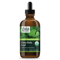 Gaia Herbs Gotu Kola Leaf Extract, Certified Organic for Brain & Cognitive Support || 4 oz
