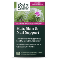 Gaia Herbs Hair, Skin & Nail Support carton front || 60 ct
