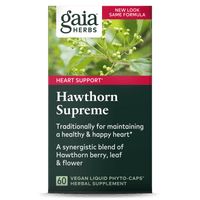 Gaia Herbs Hawthorn Capsules Supreme carton front || 60 ct