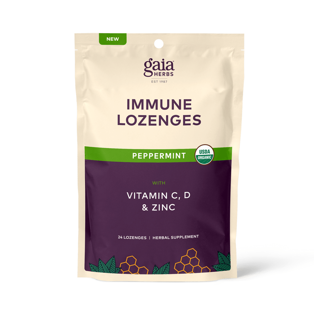 Gaia Herbs Immune Lozenges Peppermint for Immune Support