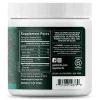 Gaia Herbs Maca root Powder supplement facts || 8 oz