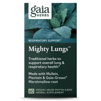 Gaia Herbs Mighty Lungs for Respiratory Support carton front  || 60 ct