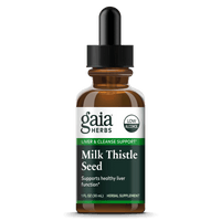 Gaia Herbs Milk Thistle Seed extract, Low Alcohol for Liver and Cleanse Support || 1 oz