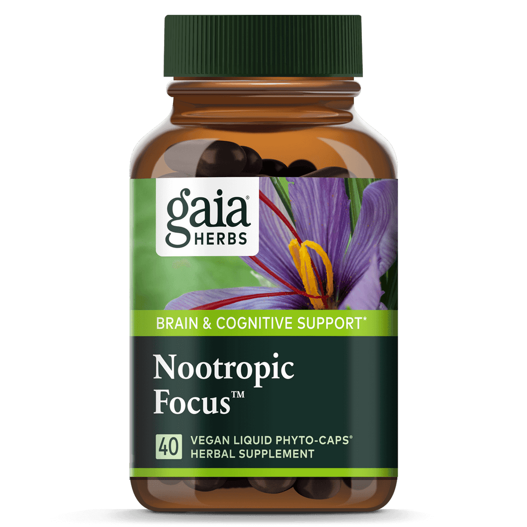 Gaia Herbs Nootropic Focus for Brain & Cognitive Support || 40 ct
