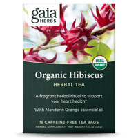 Gaia Herbs Organic Hibiscus Herbal Tea for Heart Support || 16 ct