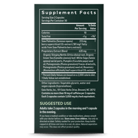 Gaia Herbs Prostate Health supplement facts || 60 ct
