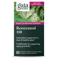 Gaia Herbs Resveratrol pills 150 carton front || 50 ct
