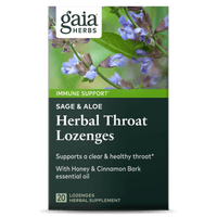 Gaia Herbs Sage & Aloe Herbal Throat Lozenges for Immune Support || 20 ct