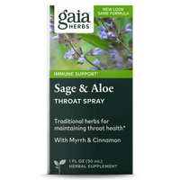 Gaia Herbs Sage & Aloe Throat Spray for Immune Support carton || 1 oz
