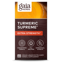 Gaia Herbs Turmeric Supreme Extra Strength carton front || 60 ct