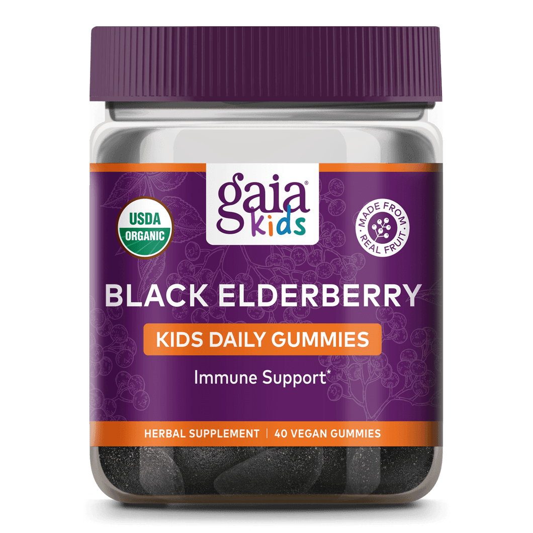 GaiaKids® Black Elderberry Kids Daily Gummies for Immune Support || 40 ct
