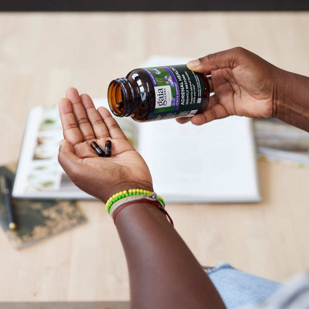 Adrenal Restore Nightly Supplement Ashwagandha Gaia Herbs®